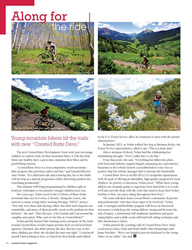 Crested Butte Magazine Feature